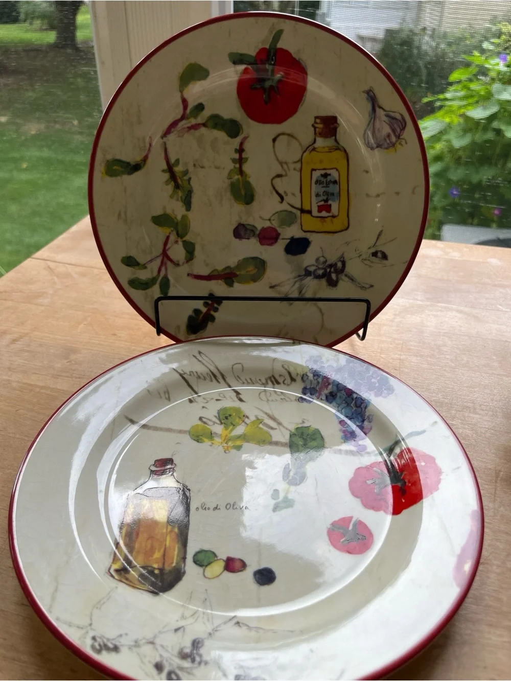 Williams Sonoma Set of 2 Olive Oil Tuscan Produce Salad Plates